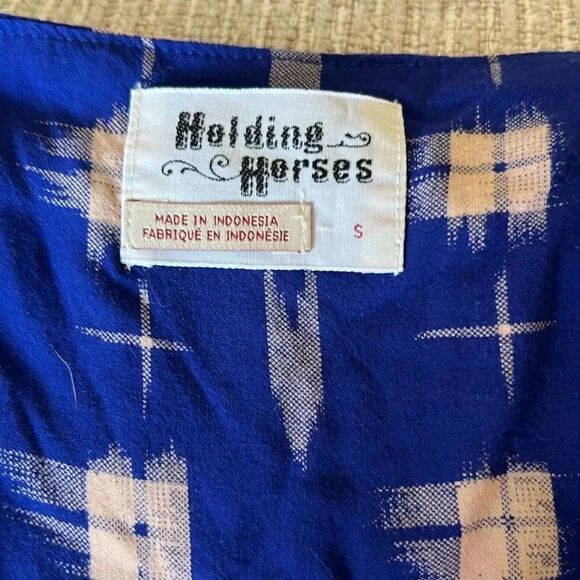 Anthropologie Women's Blue and White Blouse - Picture 4 of 7